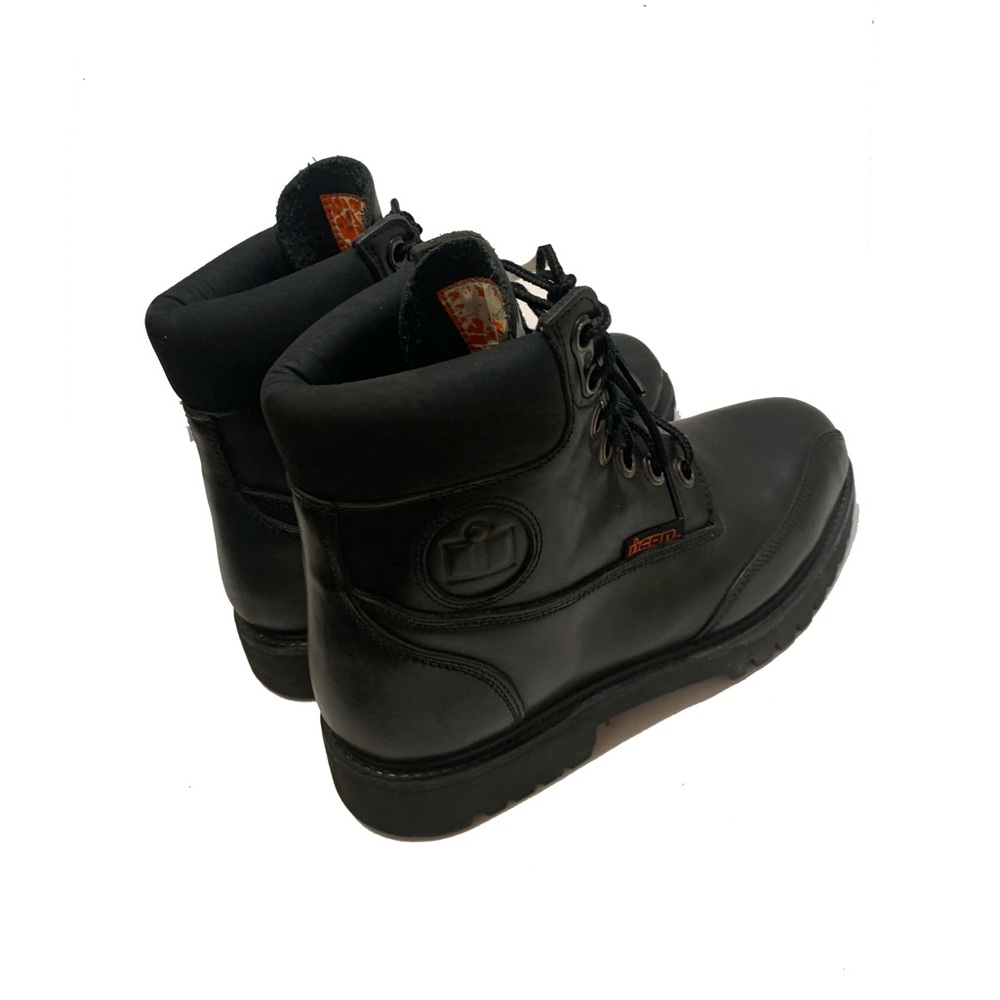 9.5 / Icon Men's Black Leather Boots - Picture 2 of 6